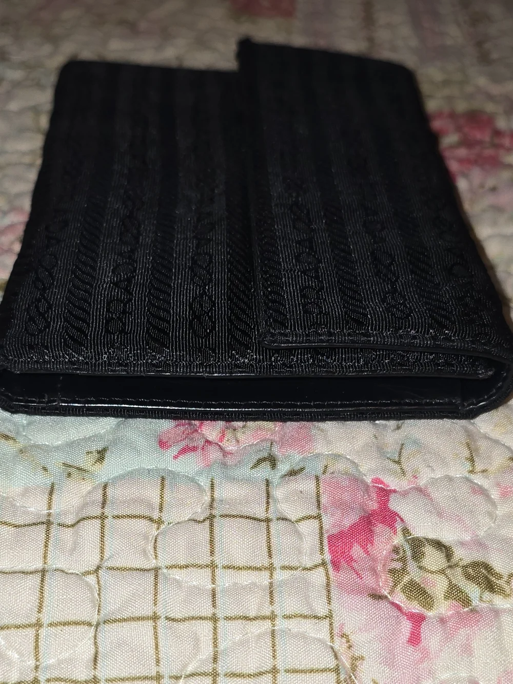 *SALE* Authentic Vintage PRADA M510 Tessuto Nylon Tri-Fold Wallet Black W/ Card